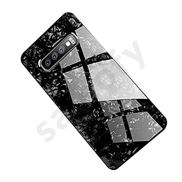 Luxury Marble Design Glass Black Marble Case For Galaxy S10 Plus