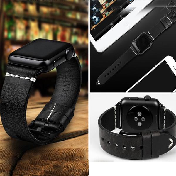 Pin Buckle Genuine Business Wrist/Watch Band (42/44mm, 38/40mm) For Apple Watch 1,2,3,4 & Cellular