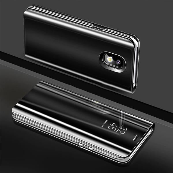 Galaxy J6+ (Plus) Mirror Shine Flip Case (Premium) - Black