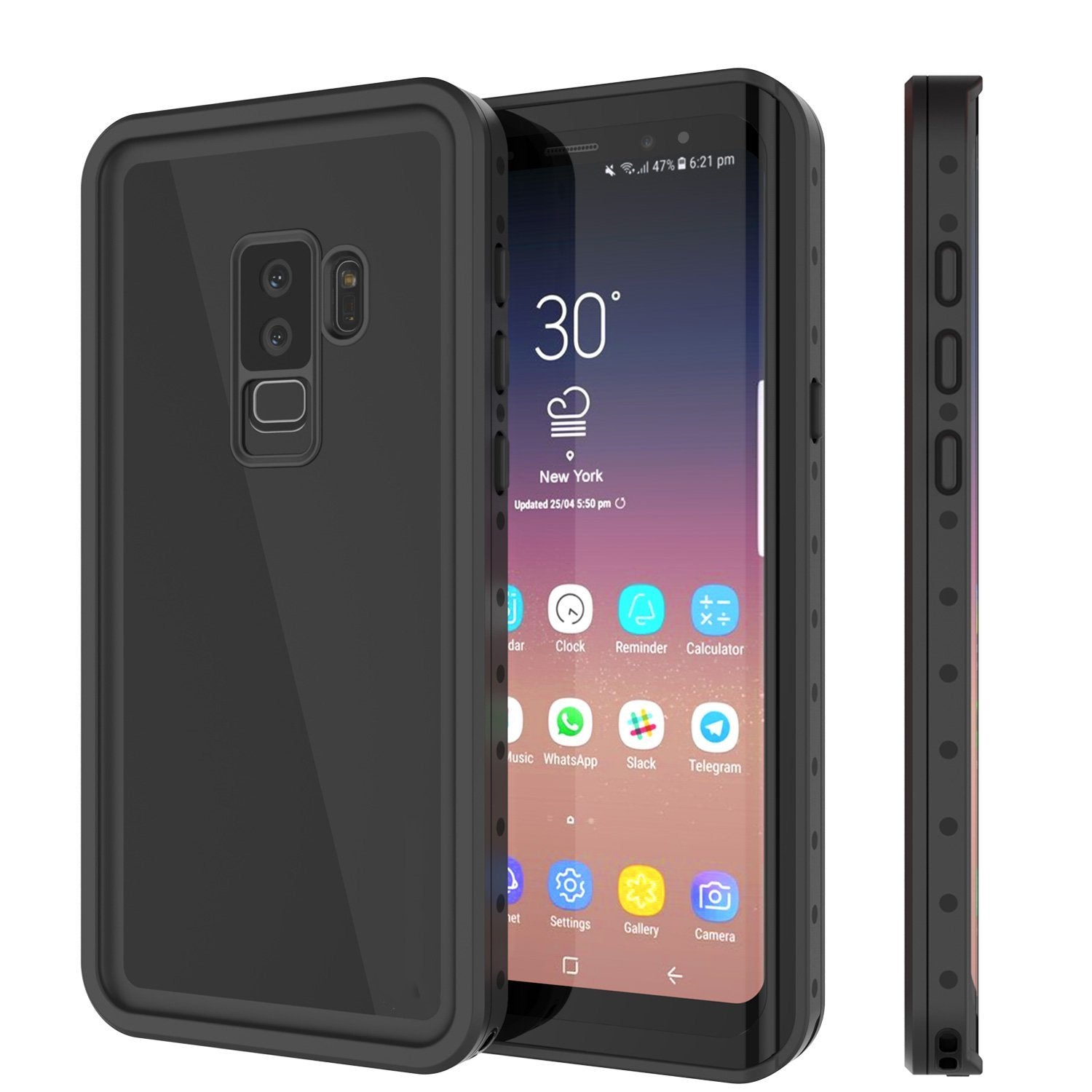 Galaxy S9 Plus Shockproof Waterproof Case StudStar Black Thin 6.6ft Underwater IP68 Snow Proof