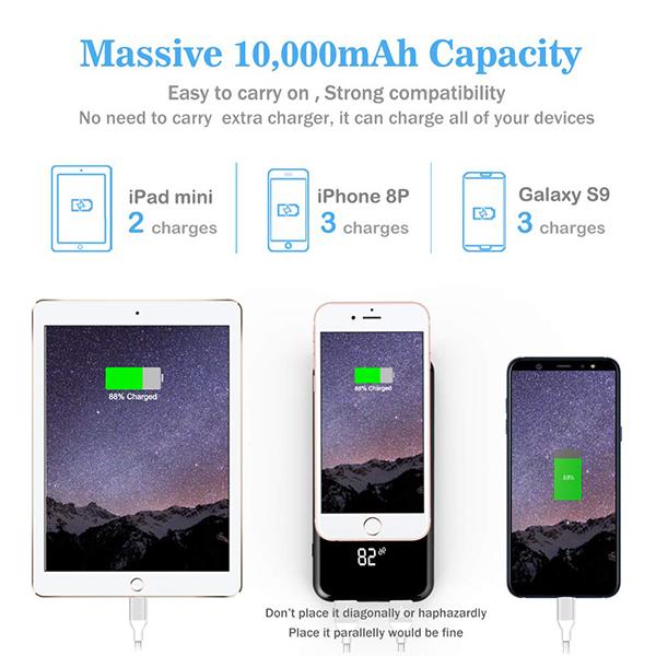 Wireless Charger + Power Bank (LED Digital Ready) - 10000mAh (QC/QI Ready) (6 Months Warranty)