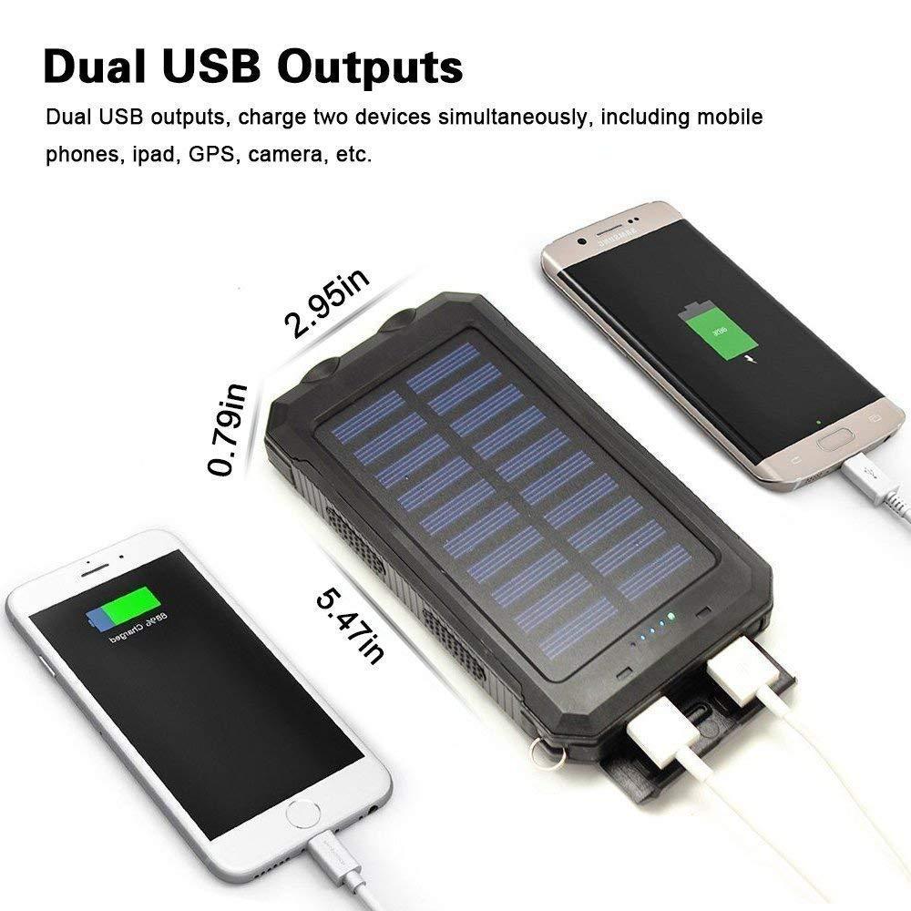 Rugged Solar Power Bank - 10000mAh (6 Months Warranty) Android/iOS Compatible
