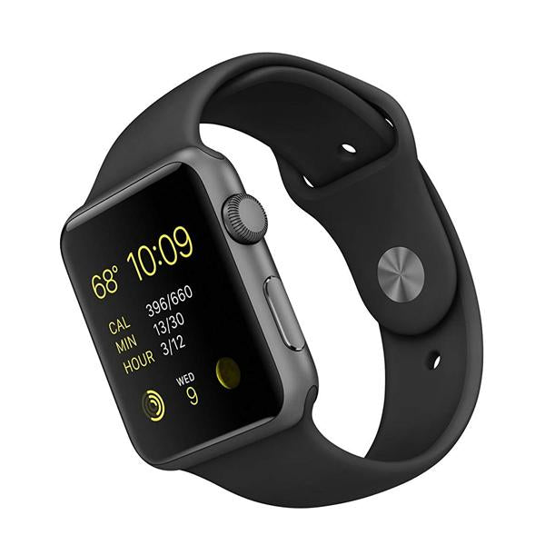 Apple Sport 44/ 42mm Black Sport Band Wrist/Watch Band (44/ 42mm) For Apple Watch 4/3/2/1/ Cellular