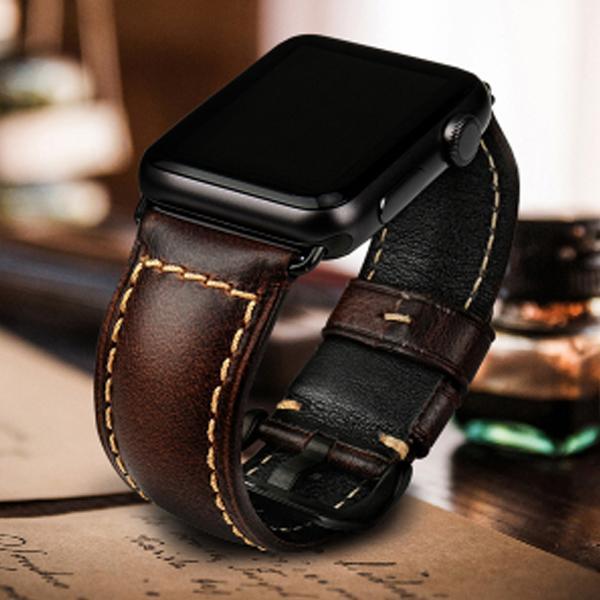 Casual Genuine  Wrist/Watch Band (42/44mm, 38/40mm) For Apple Watch 1,2,3,4 & Cellular