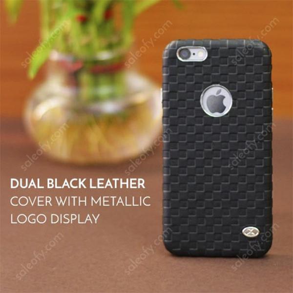 iPhone 6s+/6+ Plus Dual Black Color Cover with Metallic Logo Display Case for Apple [5.5"]