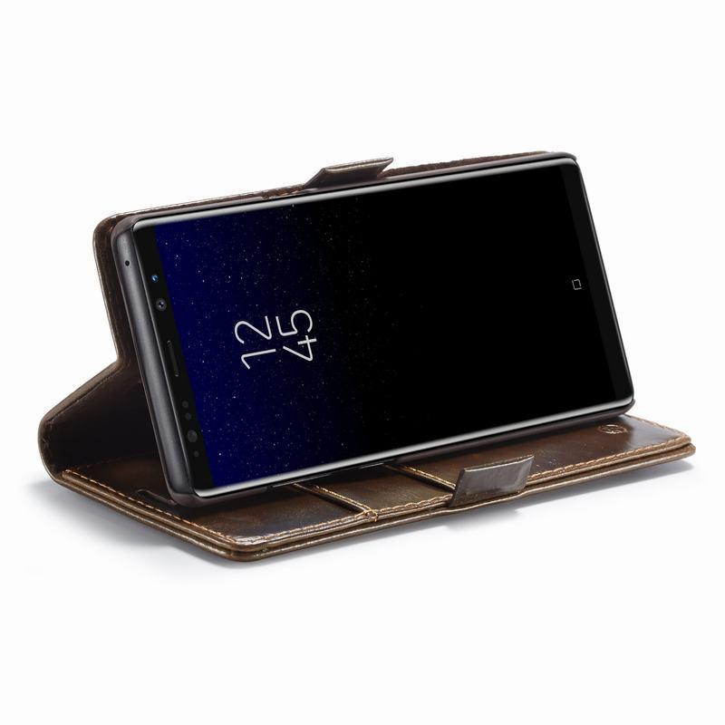 Galaxy S9Plus Flip Folio Leather Credit Card Holder Cover Case - Brown