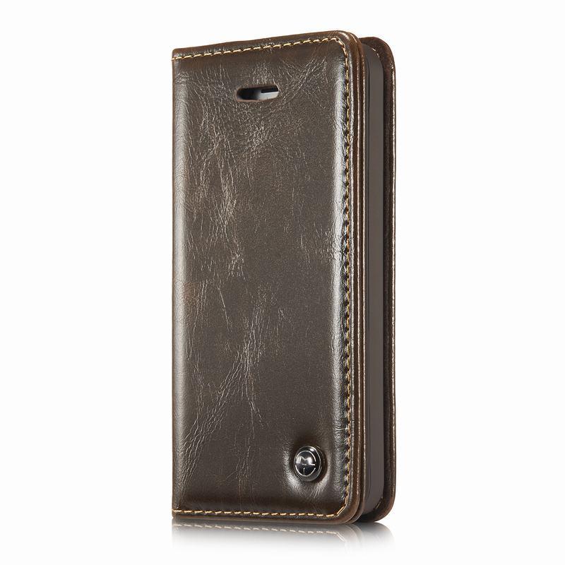 Galaxy Note 9 Flip Folio Leather Credit Card Holder Cover Case - Brown