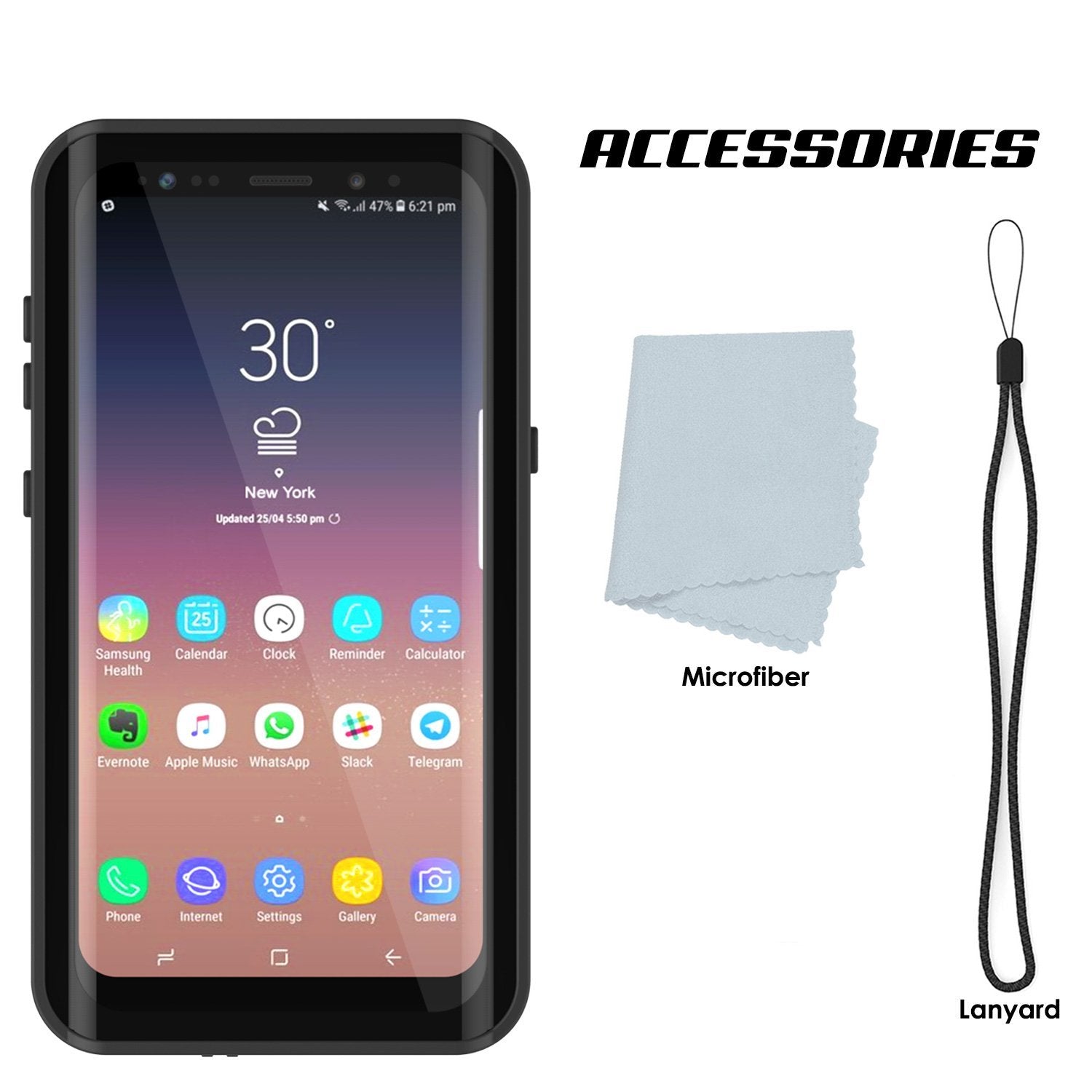 Galaxy S9 Shockproof Waterproof Case StudStar Black Thin 6.6ft Underwater IP68 Snow Proof