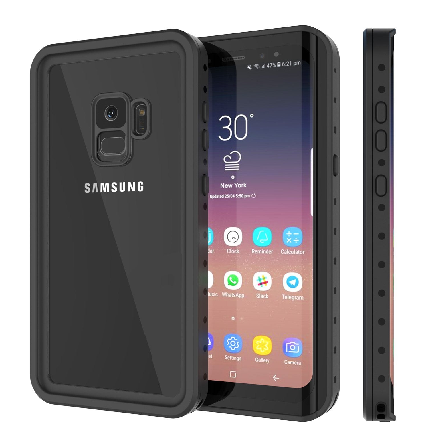 Galaxy S9 Shockproof Waterproof Case StudStar Black Thin 6.6ft Underwater IP68 Snow Proof