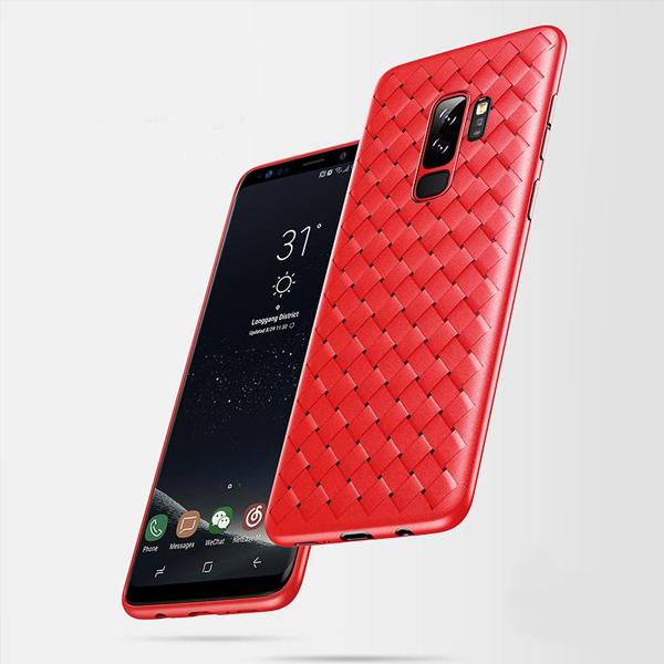Galaxy S9 Plus Woven Design Case- Red