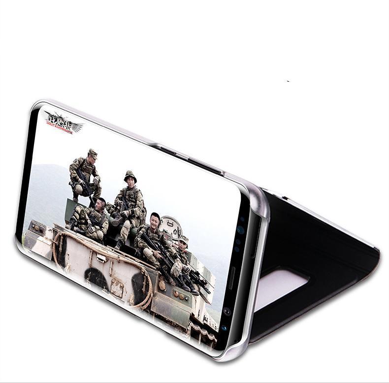 Galaxy J6 Mirror Shine Flip Case (Premium) - Black