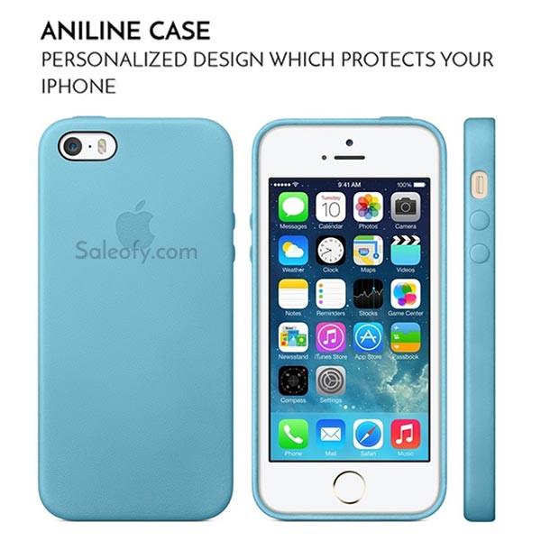 Sea Blue Aniline Case for Apple Iphone SE/5S/5