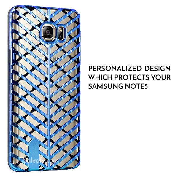 Samsung Note 5 Blue and Black Back Case Cover made with TPU + PC - Hybrid Design