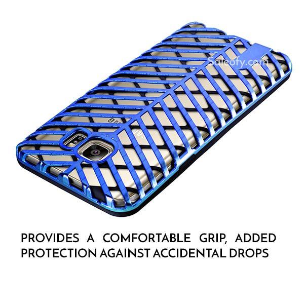 Samsung Note 5 Blue and Black Back Case Cover made with TPU + PC - Hybrid Design
