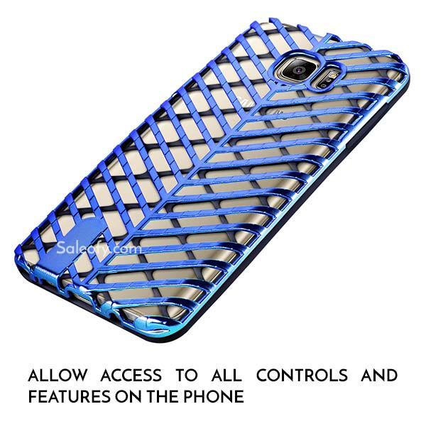 Samsung Note 5 Blue and Black Back Case Cover made with TPU + PC - Hybrid Design