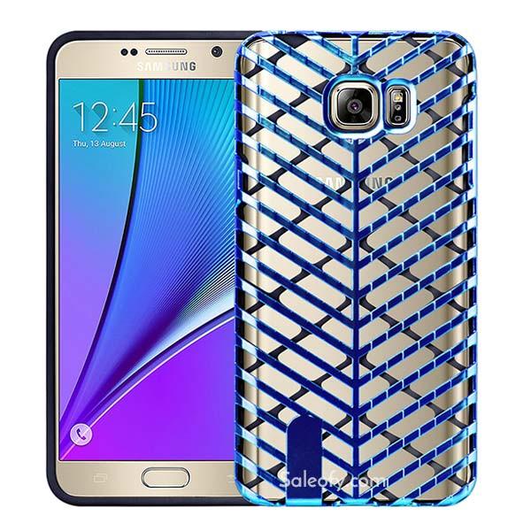 Samsung Note 5 Blue and Black Back Case Cover made with TPU + PC - Hybrid Design