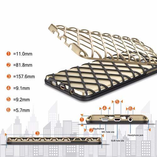 Samsung Note 5 Gold and Black Back Case Cover made with TPU + PC - Hybrid Design