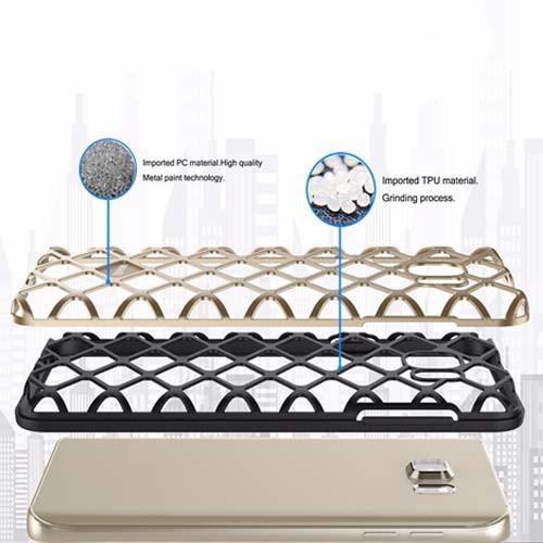 Samsung Note 5 Gold and Black Back Case Cover made with TPU + PC - Hybrid Design