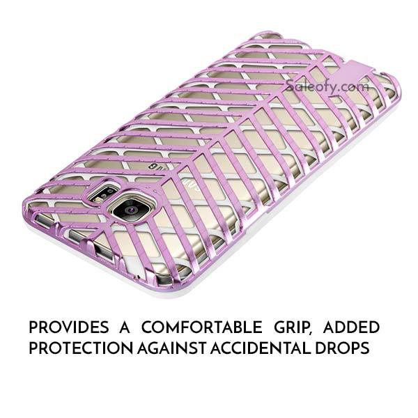 Samsung Note 5 Pink and White Back Case Cover made with TPU + PC - Hybrid Design