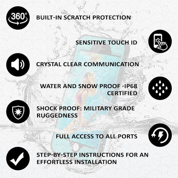 S7 EDGE WATERPROOF/ SHOCKPROOF/ SNOWPROOF ARMOR COVER CASE - BLACK