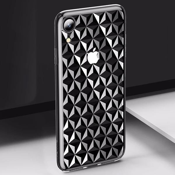 Diamond Cut Glass Case with Air Bags Protection For iPhone X/XS