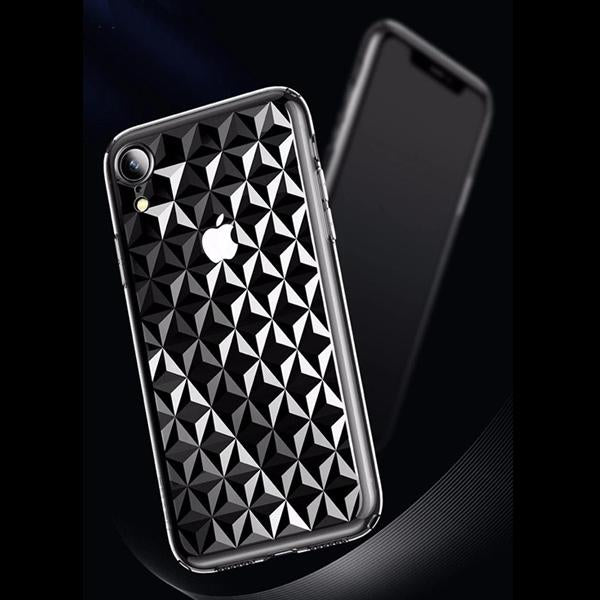 Diamond Cut Glass Case with Air Bags Protection For iPhone XR