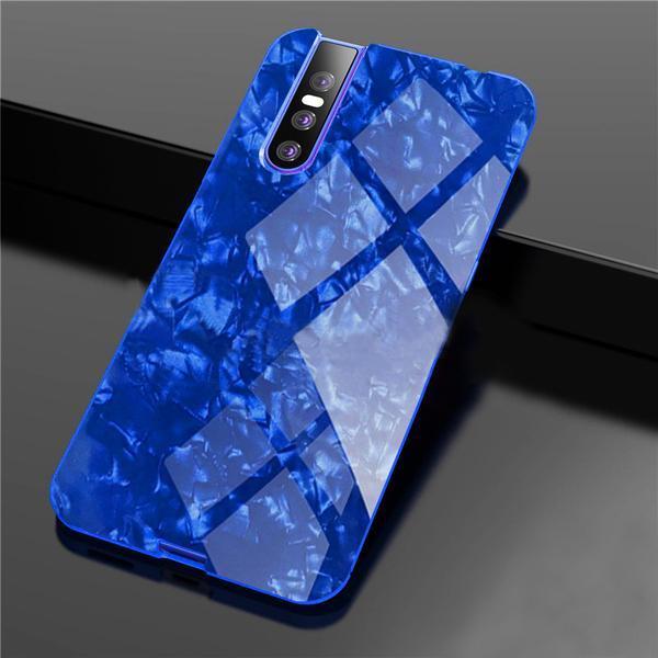 Buy 1 Get 1 FREE: Luxury Marble Pattern Tempered Glass Case for Vivo V15 Pro