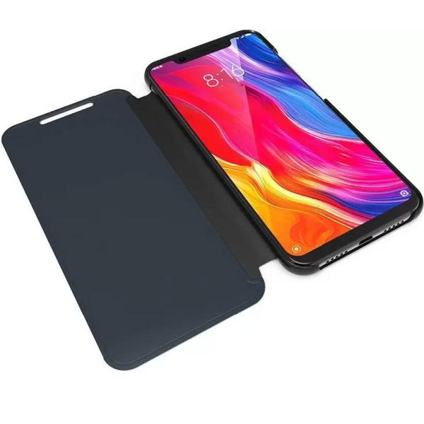 Vivo V11 Pro Mirror Shine Flip Case (Premium) - Black/ Blue