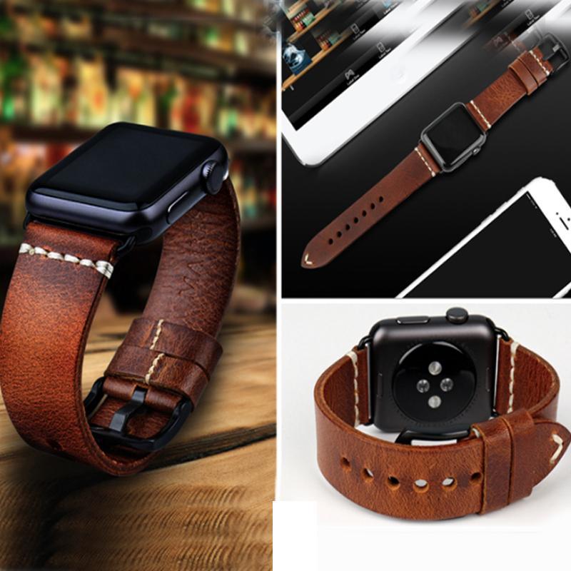 Pin Buckle Genuine Business Wrist/Watch Band (42/44mm, 38/40mm) For Apple Watch 1,2,3,4 & Cellular