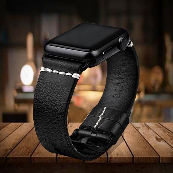 Pin Buckle Genuine Business Wrist/Watch Band (42/44mm, 38/40mm) For Apple Watch 1,2,3,4 & Cellular