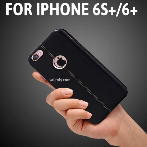 iPhone 6s+/6+ Plus Black Cover with Metallic Logo Display Case for Apple [5.5"]