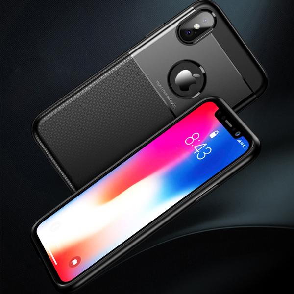 iPhoneXS/X Minimalist Slim Protective- Black / Blue Rugged