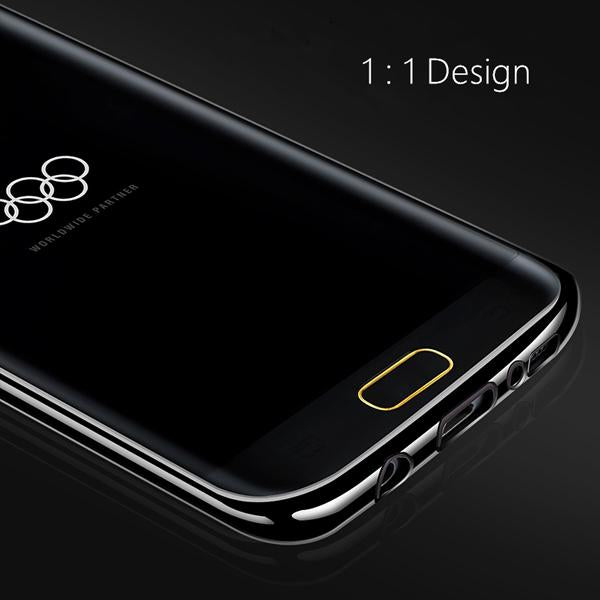Black Luxury Platinum Transparent Back Case S7 Edge