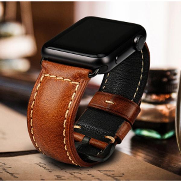 Casual Genuine  Wrist/Watch Band (42/44mm, 38/40mm) For Apple Watch 1,2,3,4 & Cellular