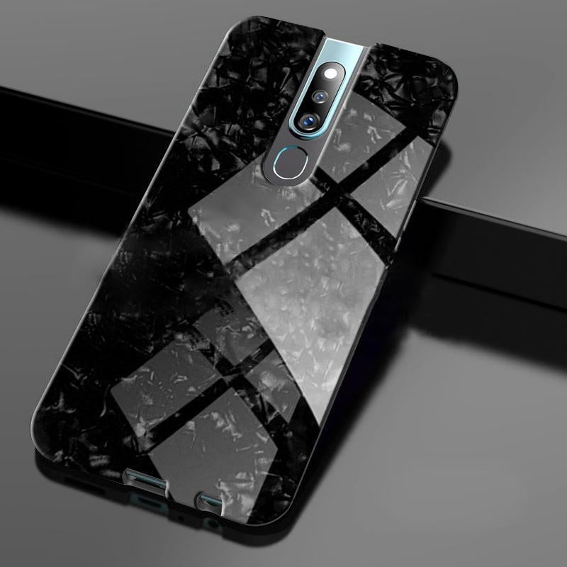 Luxury Marble Pattern Tempered Glass Case for Oppo F11 Pro