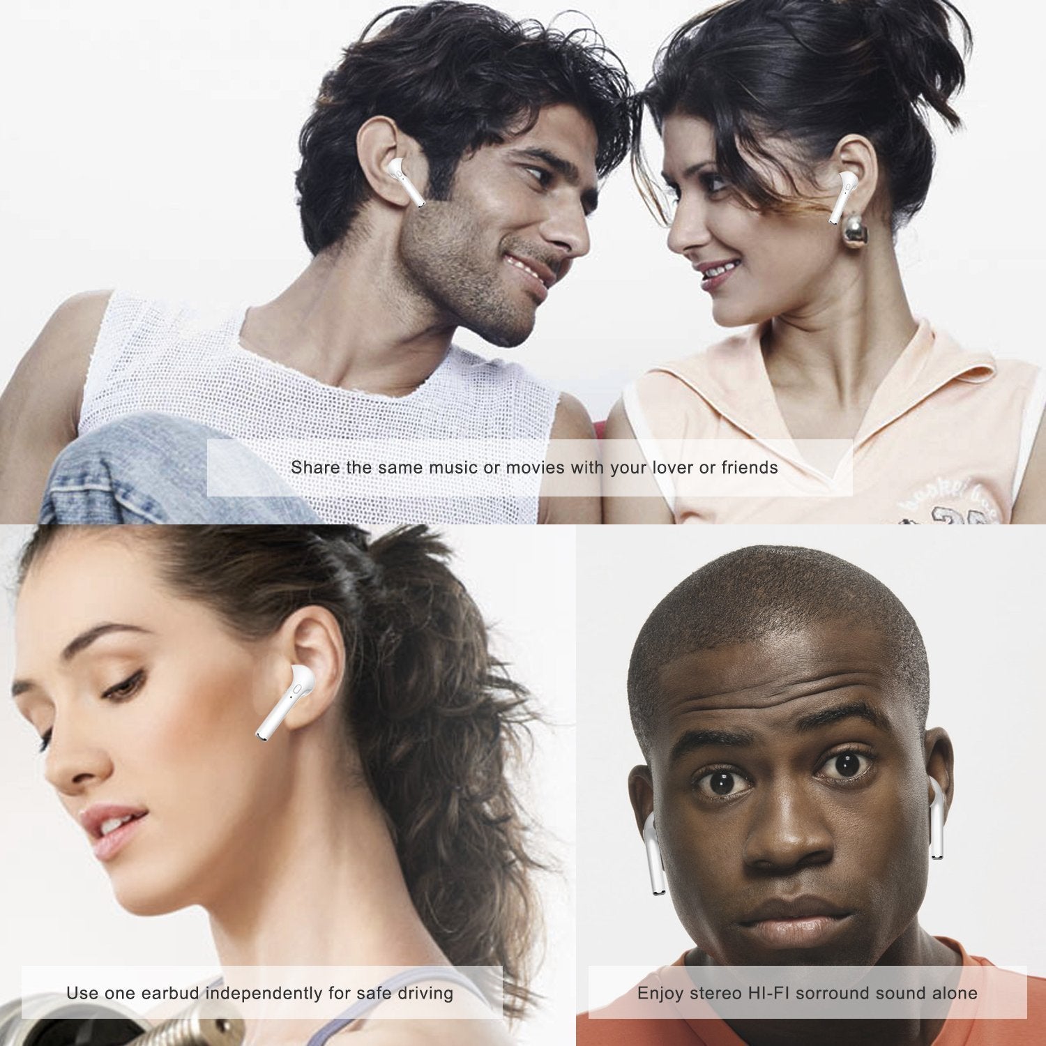 Bluetooth Earpods with Mic & Battery Case - iOS & Android Compatible