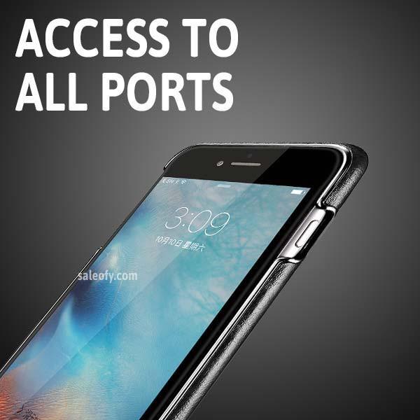 iPhone 6s Plus/6 Plus Electroplating Leather Back Case Cover - Black