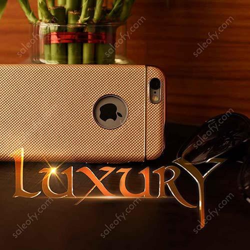 iPhone 6S+/6+ Plus Gold Luxury Design Protective Case with Metallic Logo Display for Apple [5.5"]