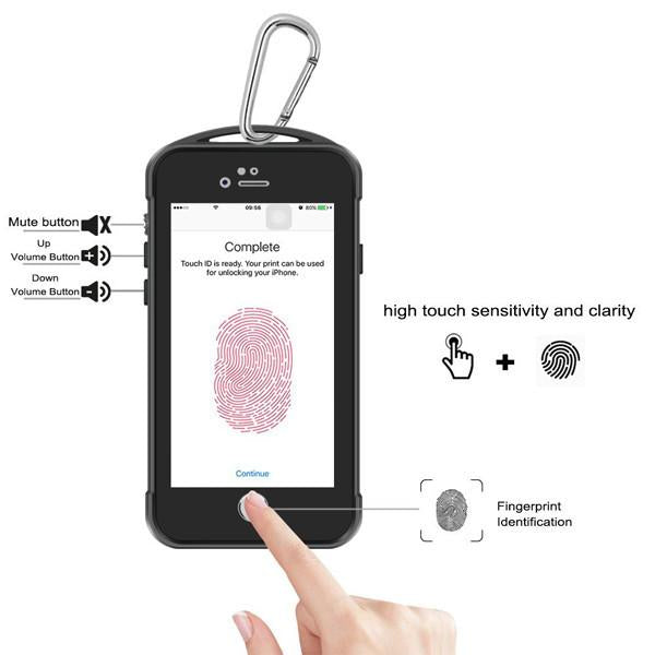 iPhone 6+ /6S+ Plus Waterproof/ Shockproof/ Snowproof Armor Case Cover - Black for 6/6S+ Plus