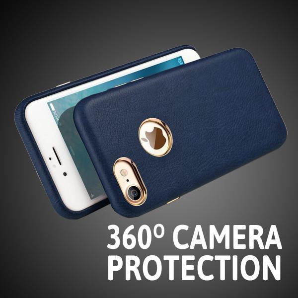 iPhone 7 Blue Liquidmetal Leather Back Case Cover for Apple - Blue