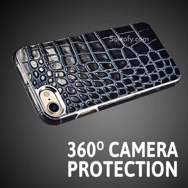 iPhone 7 Electroplating Alligator Embossed Genuin Back Case Cover