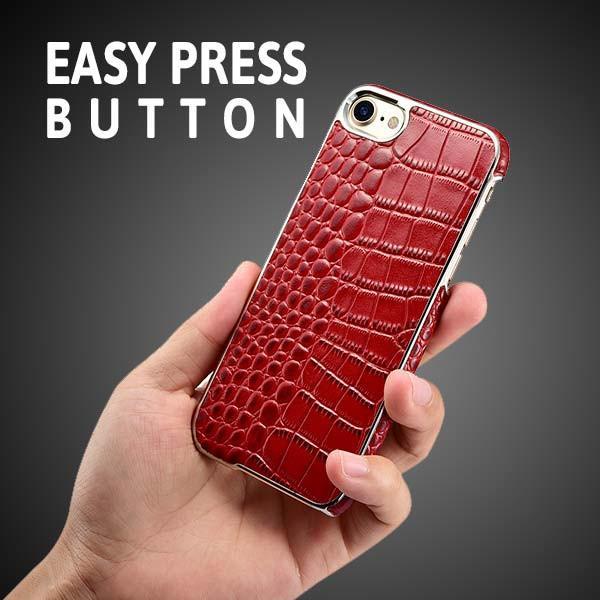 iPhone 7 Electroplating Alligator Embossed Genuin Back Case Cover