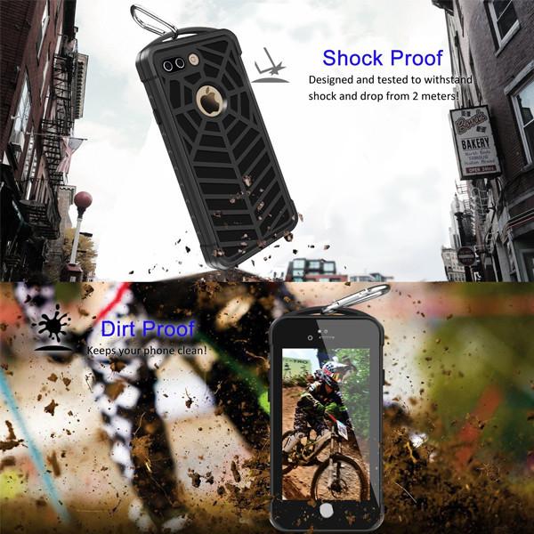 iPhone 7+ Plus WATERPROOF/ SHOCKPROOF/ SNOWPROOF ARMOR COVER CASE - BLACK