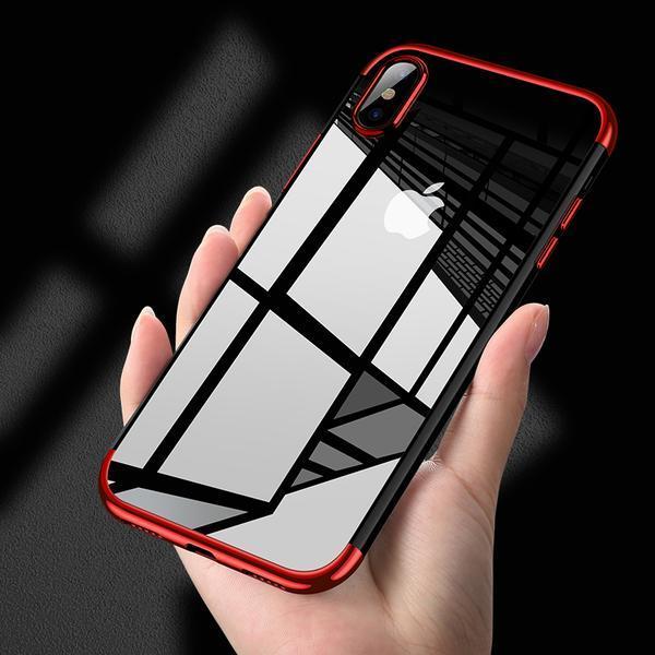 iPhone XS/X Luxury Fashion Transparent TPU Soft Plated Mobile Cover Case