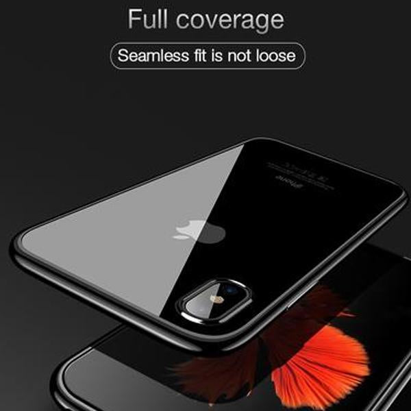 iPhone XS/X Luxury Fashion Transparent TPU Soft Plated Mobile Cover Case