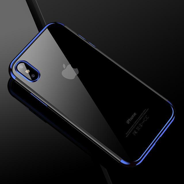 iPhone XS/X Luxury Fashion Transparent TPU Soft Plated Mobile Cover Case