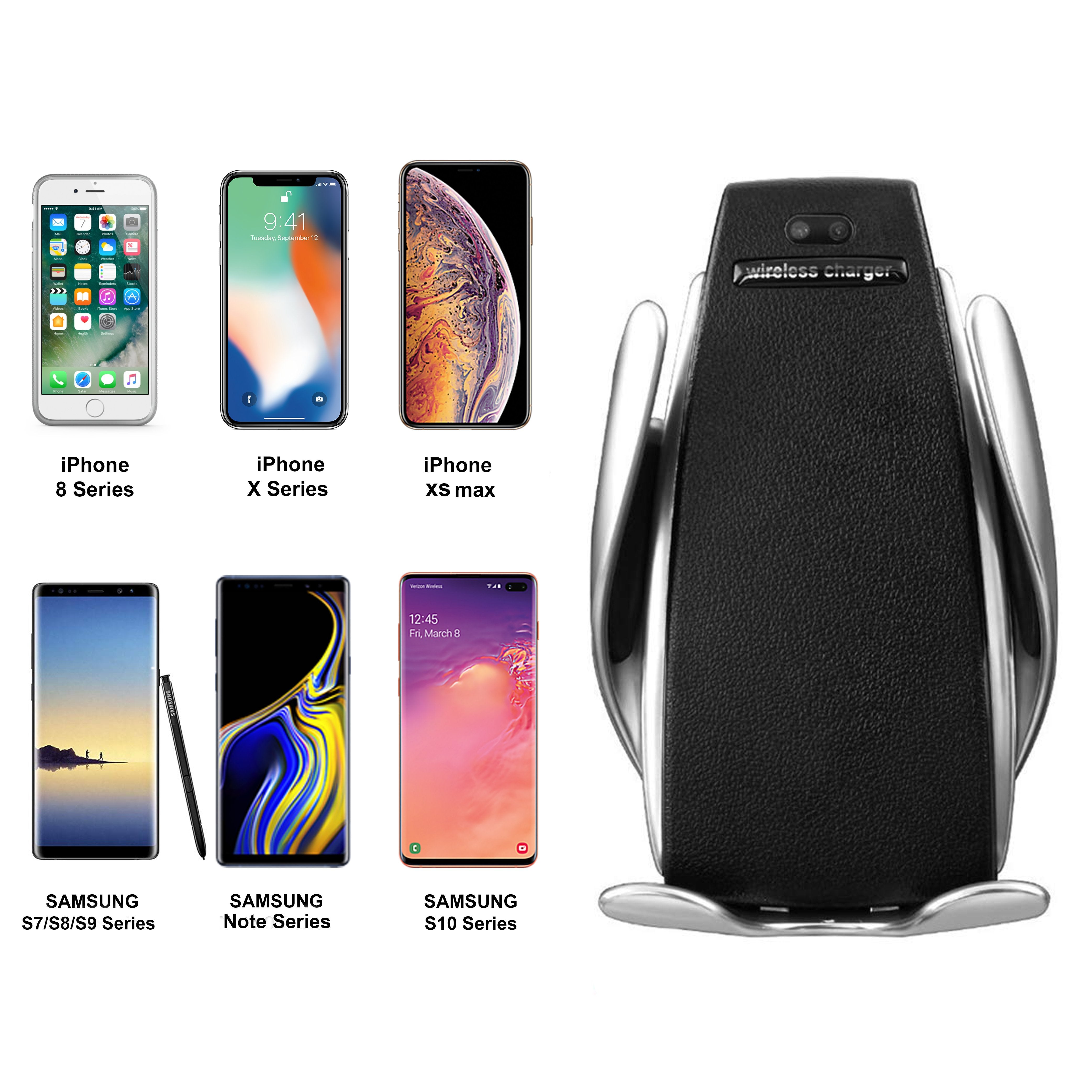 Wireless Charger Gravity Car Mount with Fast Charging (Android/ iOs Phones) - 6 Months Warranty