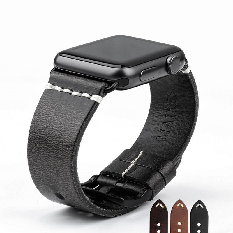Pin Buckle Genuine Business Wrist/Watch Band (42/44mm, 38/40mm) For Apple Watch 1,2,3,4 & Cellular