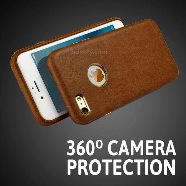 iPhone 6s/6 Brown Cover with Metallic Logo Display Case for Apple [4.7"]