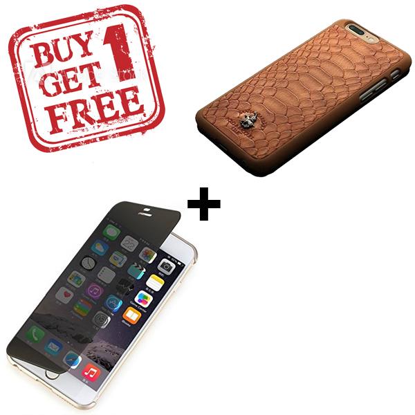 iPhone 7 Plus Jockey PC Case Cover for Apple - Brown and Flip mirror